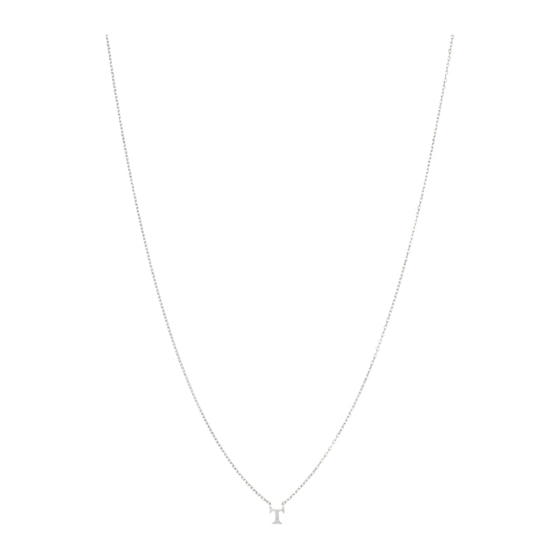 Note Necklace - Letter T - Silver