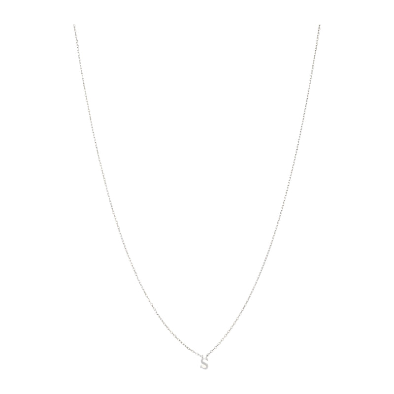 Note Necklace - Letter S - Silver