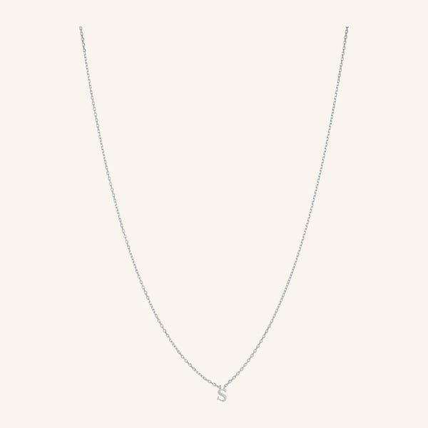 Note Necklace - Letter S - Silver