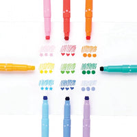 Confetti Stamp Double-ended Markers - Set of 9