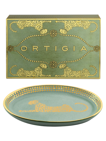 Spotty Green Oval Dish