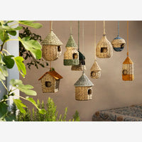 Madam Stoltz - Hanging Bird House (Natural/Green)
