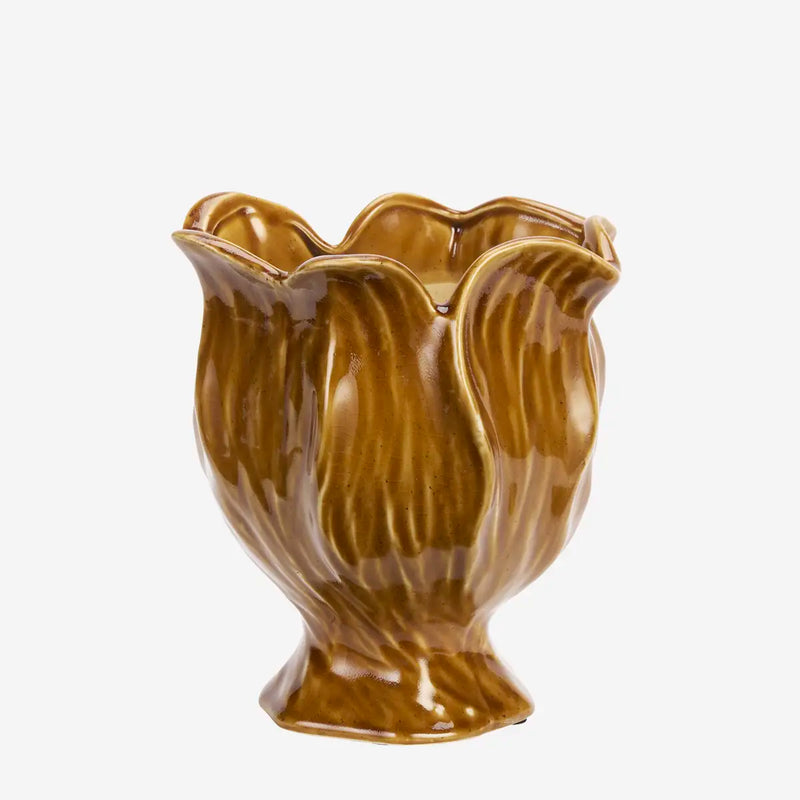 Madam Stoltz - Stoneware Flowerpot (Warm Yellow)