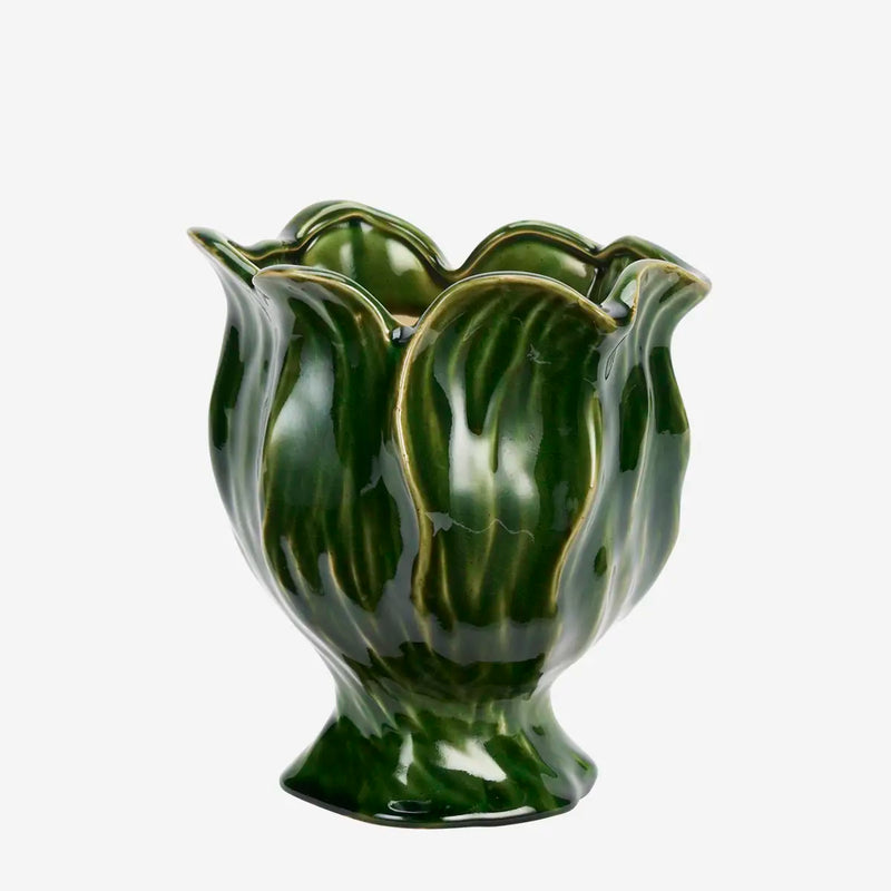 Madam Stoltz - Stoneware Flowerpot (Green)