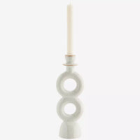 Madam Stoltz - Stoneware Candle Holder - Off White