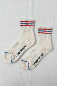 Embroidered Girlfriend Socks - Leche & Heart