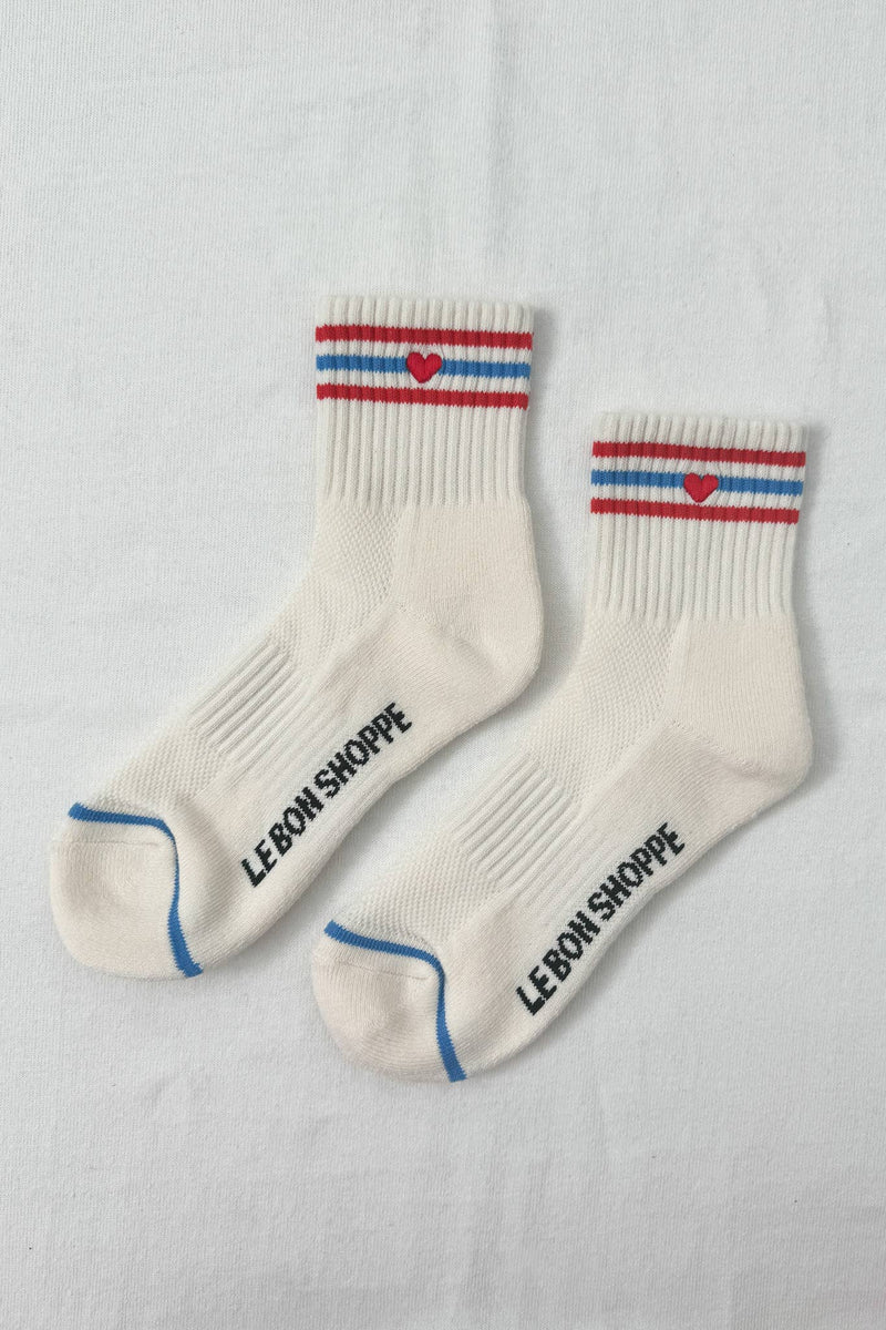 Embroidered Girlfriend Socks - Leche & Heart