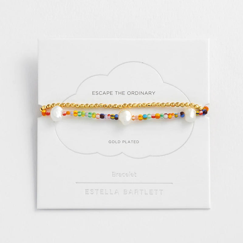 Rainbow Pearl Bracelet Set