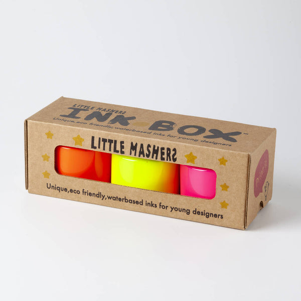 Little Mashers - Eco Fabric Inks - Neon Yellow, Pink, Orange