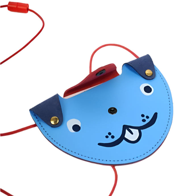 Puppy Pocket Purse in Cornflower/Red