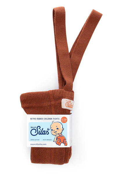 Silly Silas - Footed Cotton Tights - Cinnamon