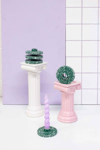 Forest & White Terrazzo Chip Candle Holder /Propagation Disc