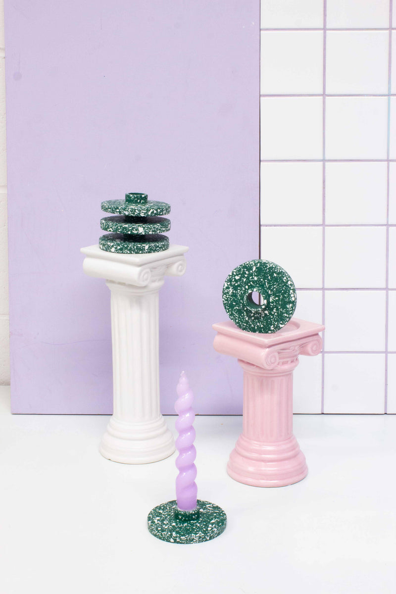 Forest & White Terrazzo Chip Candle Holder /Propagation Disc