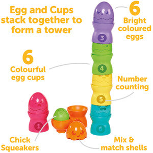 TOMY - Hide and Squeak Egg Stackers