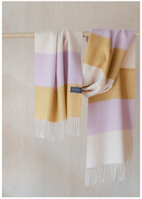 Lambswool Oversized Scarf in Lilac Candy Stripe