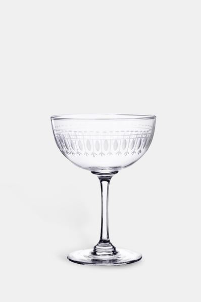 Champagne Saucers with Ovals Design - Set of 6