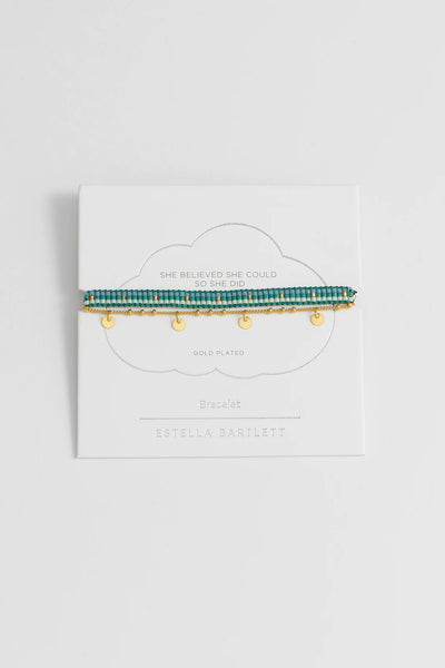 Gold Woven Beaded Duo - Gold Plated