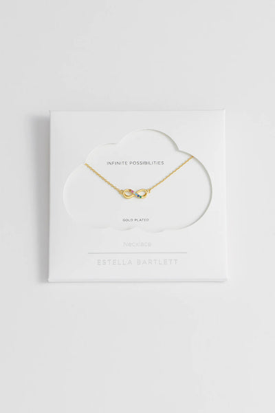 Multi CZ Infinity Necklace - Gold Plated