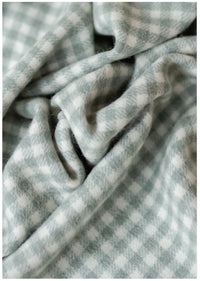 Lambswool Oversized Scarf in Sage Gingham