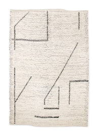 Hand Woven Cotton Rug - Cream/Charcoal