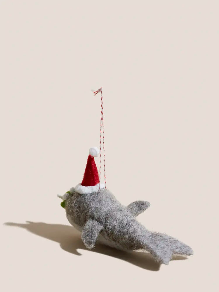 Narwhal with Mistletoe Decoration
