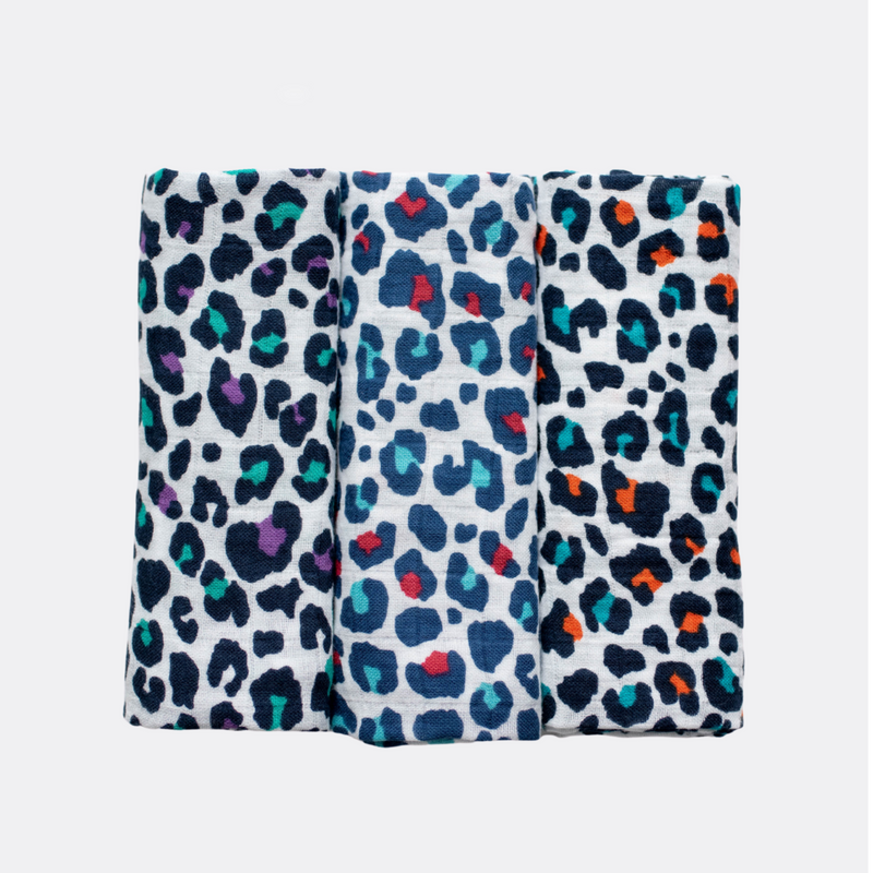 ETTA LOVES - LEOPARDETTA LOVES - PRINT SENSORY MUSLIN 3-PACK