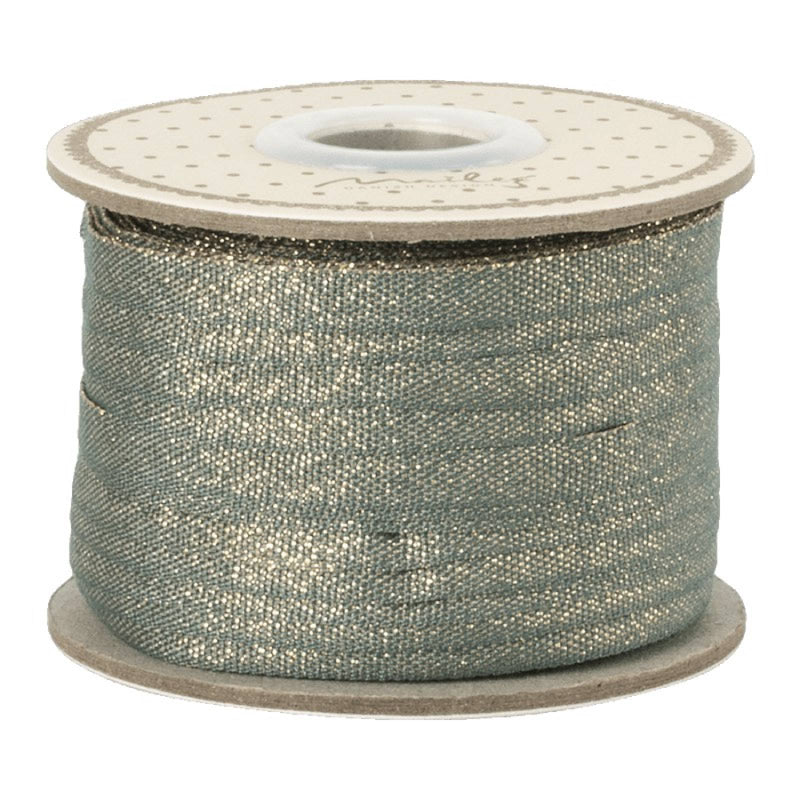 Ribbon, 25m - Petrol/Gold