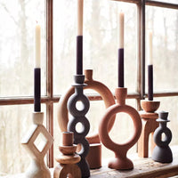 Stoneware Candle Holder - Anthracite