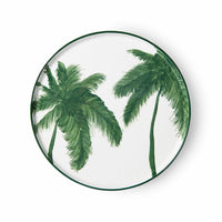 bold & basic Ceramics: porcelain dinner Plate palms green