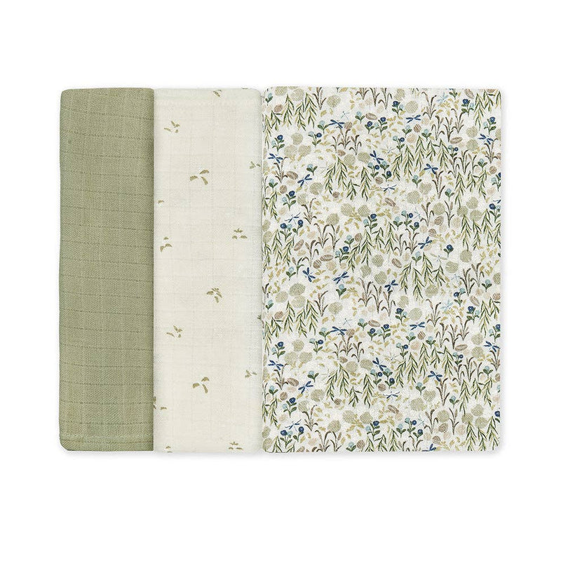 Organic Cotton Muslin Squares - Set of 3 - Riverbank