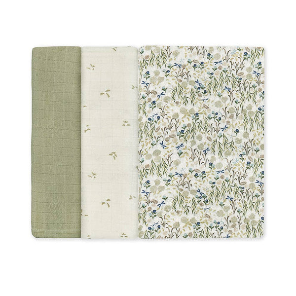 Organic Cotton Muslin Squares - Set of 3 - Riverbank
