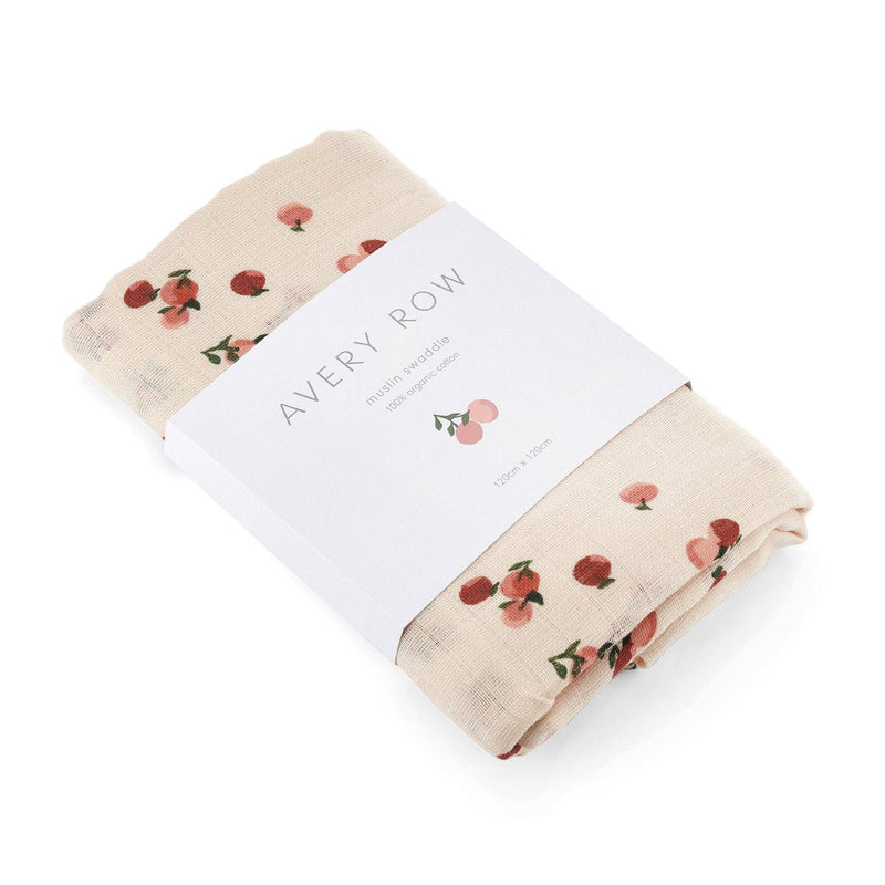 Organic Cotton Muslin Swaddle - Peaches