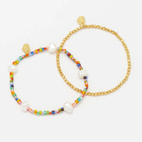 Rainbow Pearl Bracelet Set