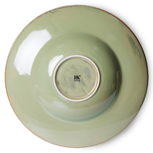 HKliving - Chef Ceramics: pasta plate, moss green GREEN