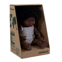 Miniland - Down Syndrome - African Girl - 38 cm