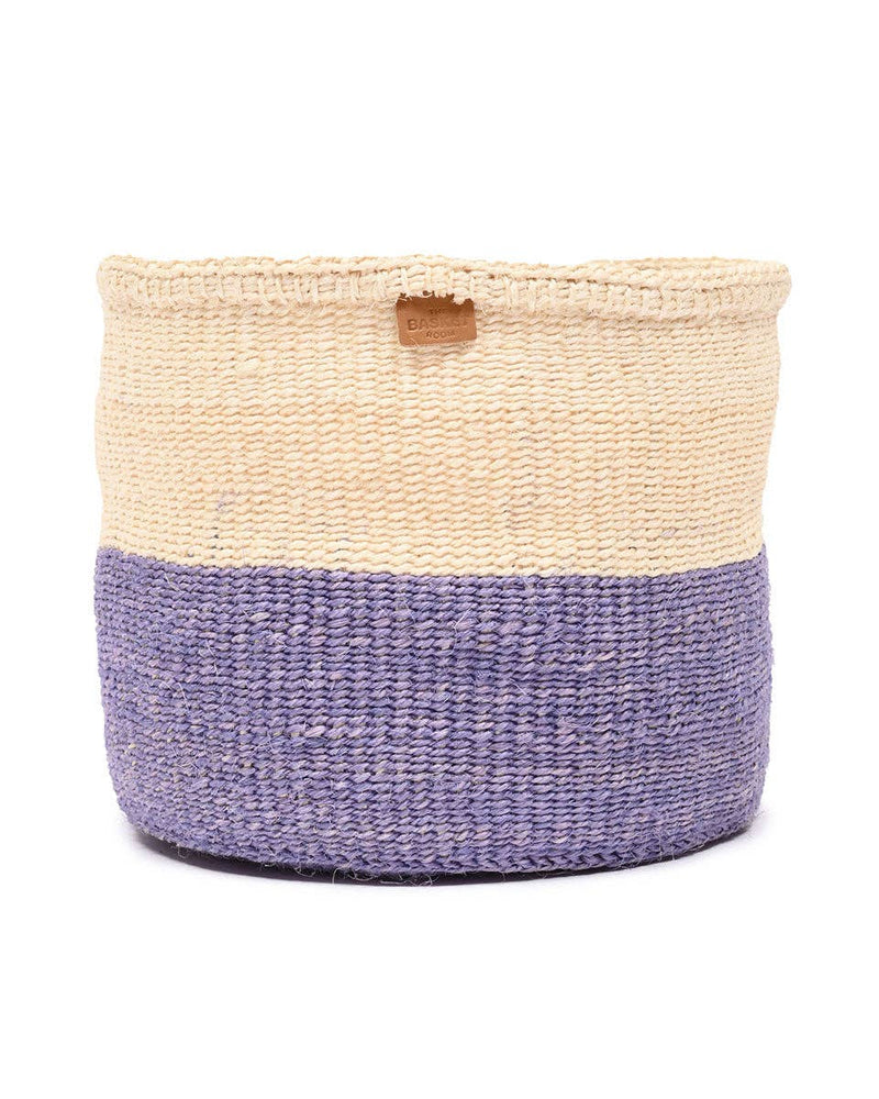 The Basket Room - JADALA: Lavender Colour Block Woven Basket: M / Purple / Colour Block