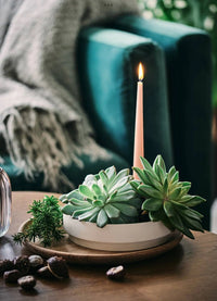 Aery - White Orbital Step Candle Holder in Matte Clay (Large)