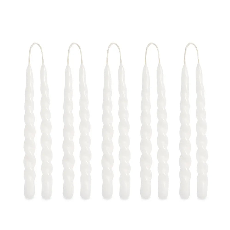 Mini Swirl Candles - 10 White Candles