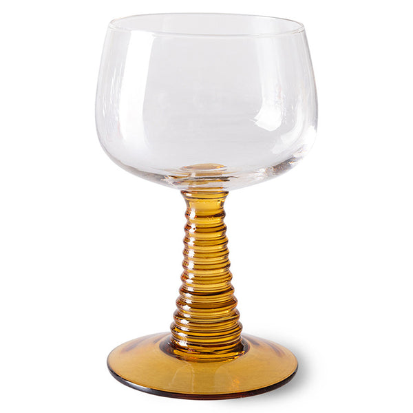 Swirl Wine Glass High Ochre