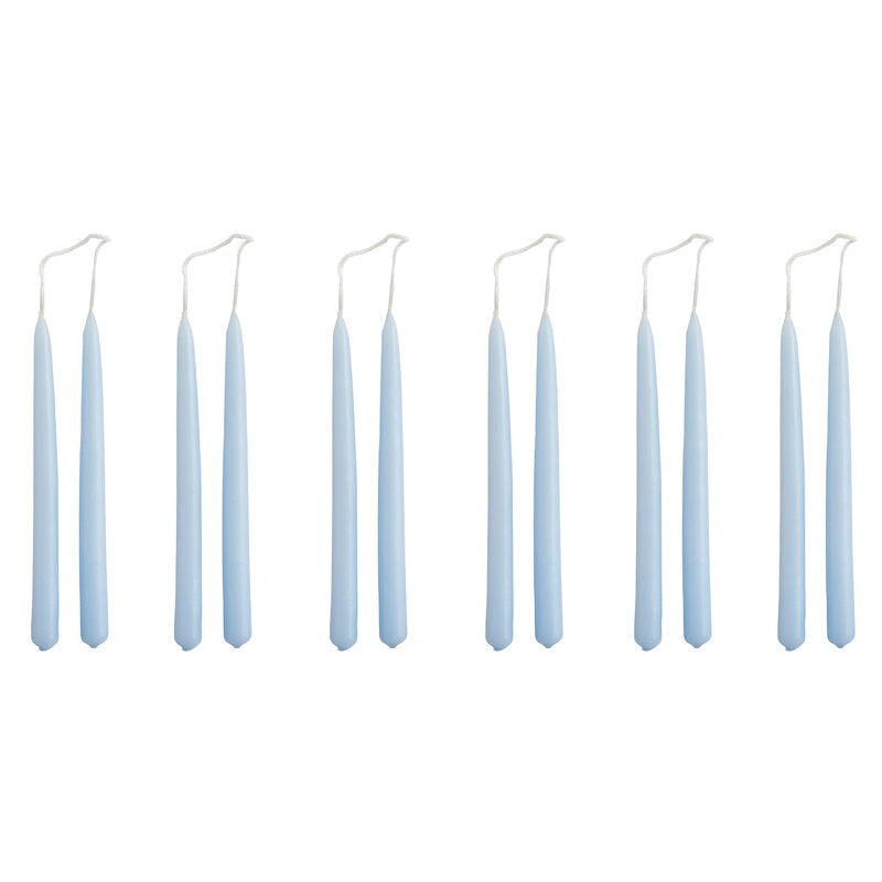 Set of 12 Mini Conical Candle - Light Blue