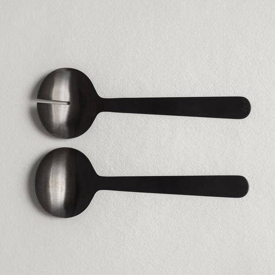 Zofia Salad Servers - Black
