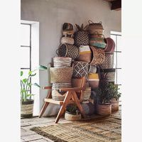 Madam Stoltz - Striped Seagrass Basket - Small