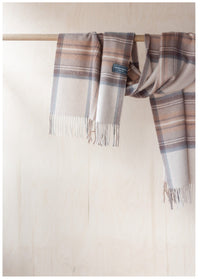 Lambswool Oversized Scarf in Stewart Natural Dress Tartan
