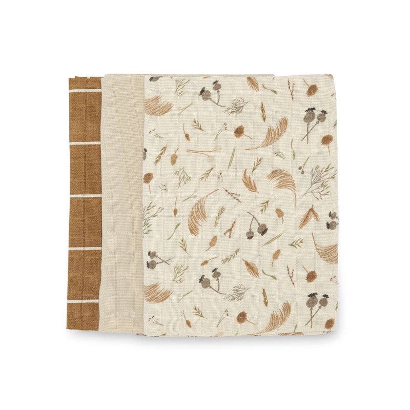 Organic Cotton Muslin Squares - Set of 3 - Grasslands