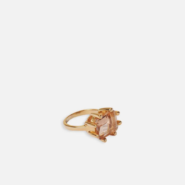 Shyla - Square Claw Ring - Champagne