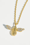 Bee Necklace Sparkle Wings - Gold Plated