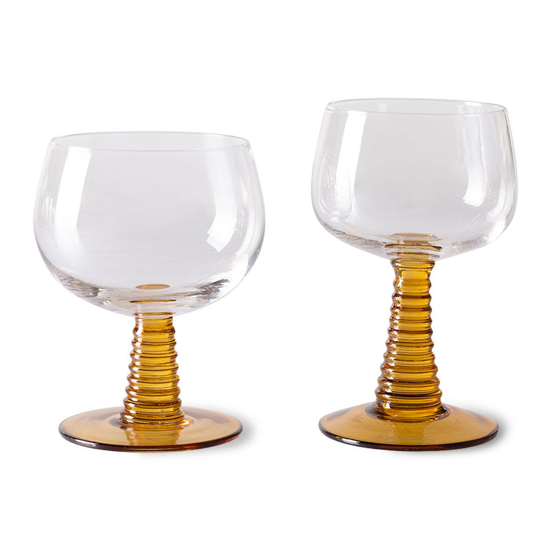 Swirl Wine Glass High Ochre