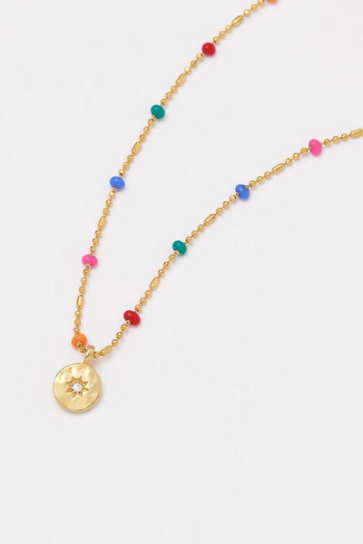 CZ Pendant Rainbow Necklace - Gold Plated