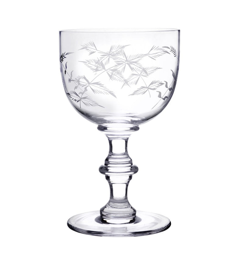 Wine Goblets with Fern Design - Set of 4