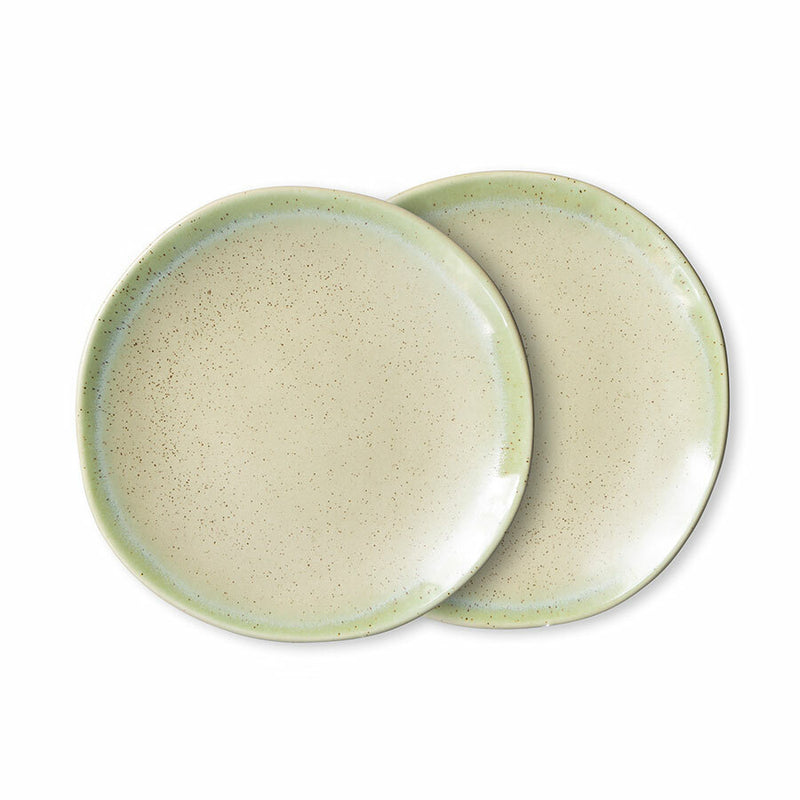 70s Ceramics: Side Plates pistachio (set of 2)